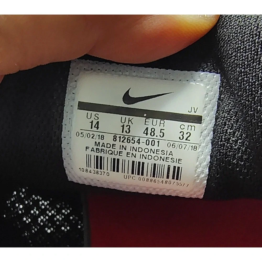 Nike Tanjun Triple Black Mens Running Shoes Sneakers 812654-001 Size 14 - Picture 4 of 10